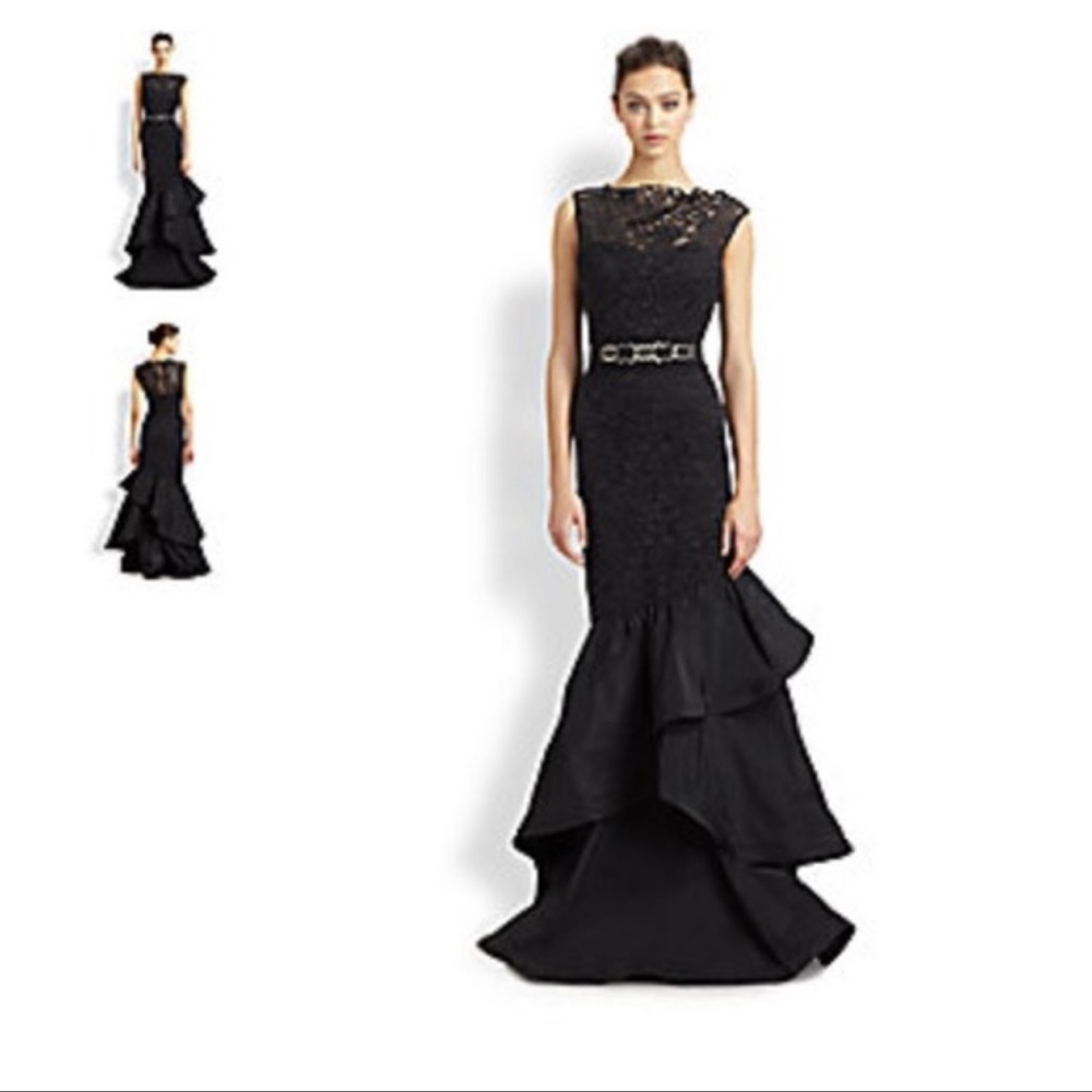 Ricki Freeman for Teri Jon Lace & Taffeta Gown Size 2